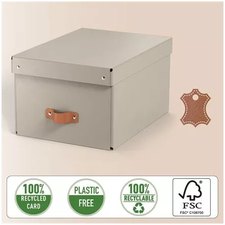 LEITZ Tárolódoboz, M méret, LEITZ "Puro", homokbézs