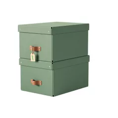   LEITZ Tárolódoboz, M méret, LEITZ "Puro", zsályazöld