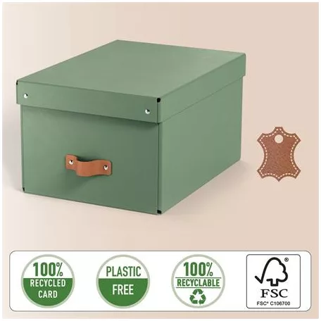LEITZ Tárolódoboz, M méret, LEITZ "Puro", zsályazöld
