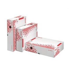   ESSELTE Archiválódoboz, A4, 80 mm, felfelé nyíló, karton, ESSELTE "Speedbox", fehér