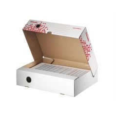   ESSELTE Archiválódoboz, A4, 80 mm, felfelé nyíló, karton, ESSELTE "Speedbox", fehér