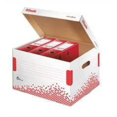   ESSELTE Archiválókonténer, felfelé nyíló, karton, ESSELTE "Speedbox", fehér