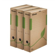   ESSELTE Archiválódoboz, A4, 80 mm, karton, ESSELTE "Eco", barna