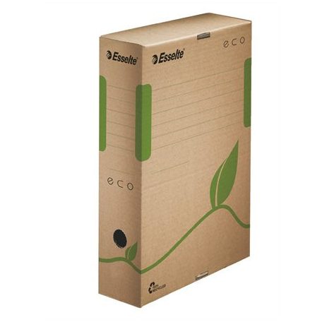 ESSELTE Archiválódoboz, A4, 80 mm, újrahasznosított karton, ESSELTE "Eco", barna