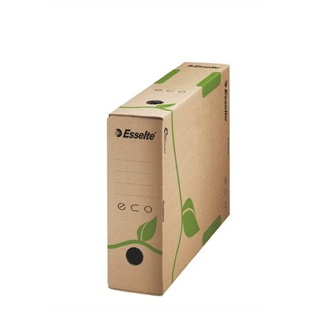 ESSELTE Archiválódoboz, A4, 80 mm, újrahasznosított karton, ESSELTE "Eco", barna