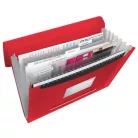 ESSELTE Harmonikamappa, A4, PP, 6 rekeszes, ESSELTE "Vivida", piros