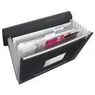 ESSELTE Harmonikamappa, A4, PP, 6 rekeszes, ESSELTE "Vivida", fekete
