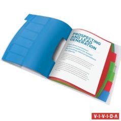   ESSELTE Előrendező, A4, 6 részes, műanyag, ESSELTE "Vivida", áttetsző