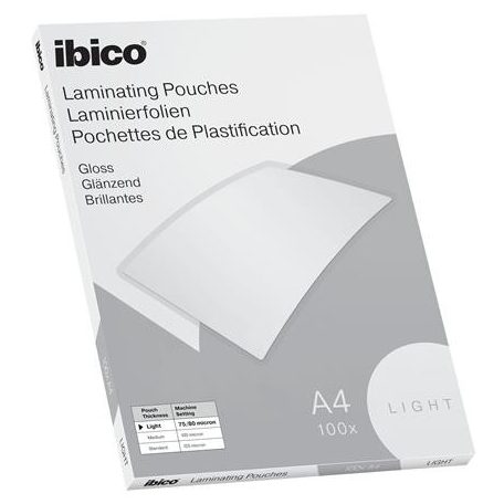 IBICO Meleglamináló fólia, 80 mikron, A4, fényes, IBICO "Light"