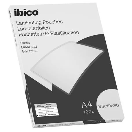IBICO Meleglamináló fólia, 125 mikron, A4, fényes, IBICO "Standard"