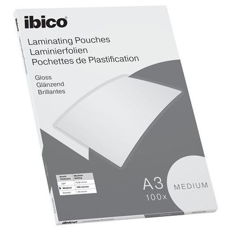 IBICO Meleglamináló fólia, 100 mikron, A3, fényes, IBICO "Medium"