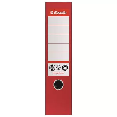 ESSELTE Iratrendező, 75 mm, A4, élvédő sínnel, ESSELTE "No.1", piros