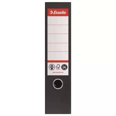 ESSELTE Iratrendező, 75 mm, A4, élvédő sínnel, ESSELTE "No.1", fekete