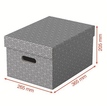 ESSELTE Tárolódoboz, M méret, ESSELTE "Home", szürke