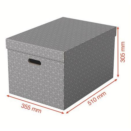 ESSELTE Tárolódoboz, L méret, ESSELTE "Home", szürke