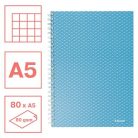 ESSELTE Spirálfüzet, A5, kockás, 80 lap, ESSELTE "Colour'Breeze", kék
