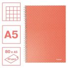 ESSELTE Spirálfüzet, A5, kockás, 80 lap, ESSELTE "Colour'Breeze", korall