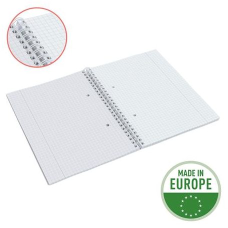 ESSELTE Spirálfüzet, A5, kockás, 80 lap, ESSELTE "Colour'Breeze", korall