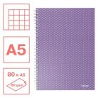 ESSELTE Spirálfüzet, A5, kockás, 80 lap, ESSELTE "Colour'Breeze", levendula