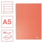 ESSELTE Spirálfüzet, A5, vonalas, 80 lap, ESSELTE "Colour'Breeze", korall