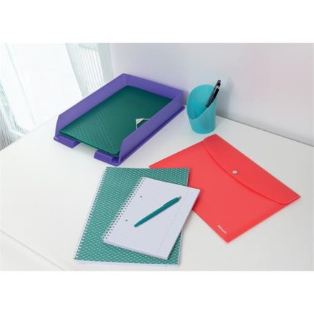 ESSELTE Spirálfüzet, A5, vonalas, 80 lap, ESSELTE "Colour'Breeze", korall