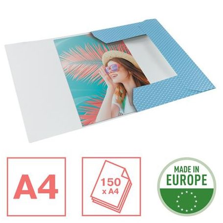 ESSELTE Gumis mappa, karton, A4, ESSELTE "Colour'Breeze", kék