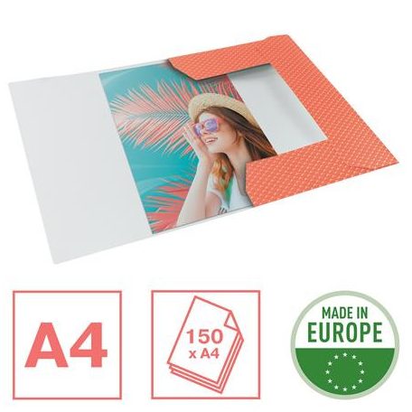 ESSELTE Gumis mappa, karton, A4, ESSELTE "Colour'Breeze", korall
