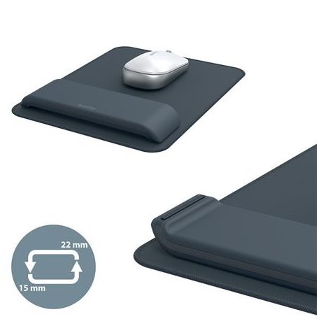 LEITZ Egéralátét, csuklótámasszal, LEITZ "Ergo", sötétszürke