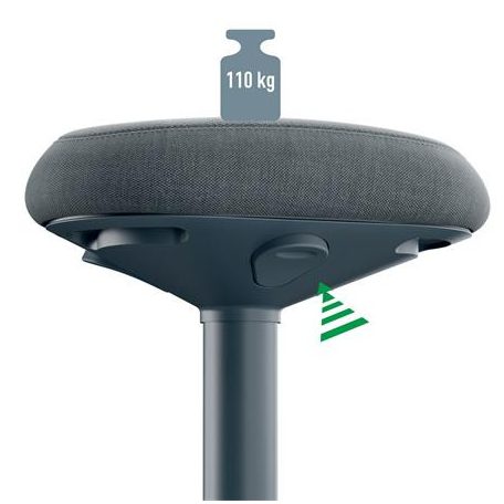 LEITZ Állószék, billenő, ergonomikus, LEITZ "Ergo Active", sötétszürke