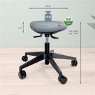 LEITZ Munkaszék, görgős, ergonomikus, LEITZ "Ergo Comfort Active", világosszürke