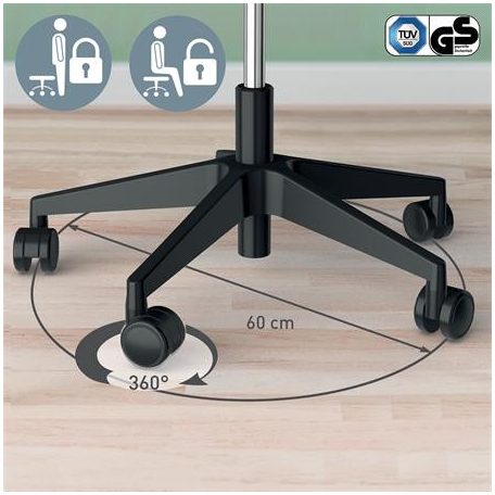 LEITZ Munkaszék, görgős, ergonomikus, LEITZ "Ergo Comfort Active", világosszürke