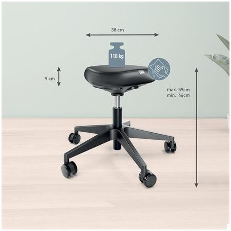 LEITZ Munkaszék, görgős, ergonomikus, LEITZ "Ergo Comfort", sötétszürke