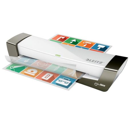 LEITZ Laminálógép, A4, 80-125 mikron, LEITZ "iLam Office", ezüst