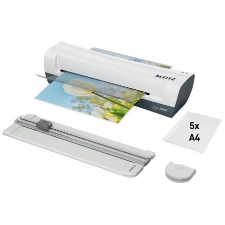 LEITZ Lamináló készlet, A4, 80-125 mikron, LEITZ "iLam Home 4-in-1", fehér