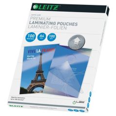   LEITZ Meleglamináló fólia, 100 mikron, A4, fényes, UDT technológiával, LEITZ "iLam"