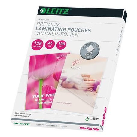 LEITZ Meleglamináló fólia, 125 mikron, A4, fényes, UDT technológiával, LEITZ "iLam"