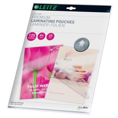 LEITZ Meleglamináló-fólia, 125 mikron, A4, fényes, UDT technológiával, LEITZ "iLam"