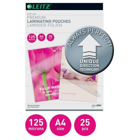 LEITZ Meleglamináló-fólia, 125 mikron, A4, fényes, UDT technológiával, LEITZ "iLam"