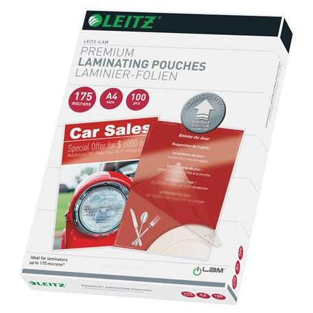LEITZ Meleglamináló fólia, 170 mikron, A4, fényes, UDT technológiával, LEITZ "iLam"