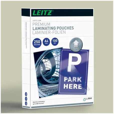LEITZ Meleglamináló fólia, 250 mikron, A4, fényes, UDT technológiával, LEITZ "iLam"