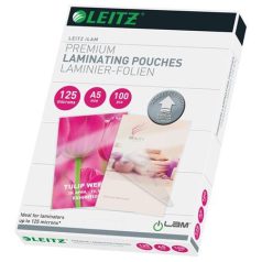   LEITZ Meleglamináló fólia, 125 mikron, A5, fényes, UDT technológiával, LEITZ "iLam"