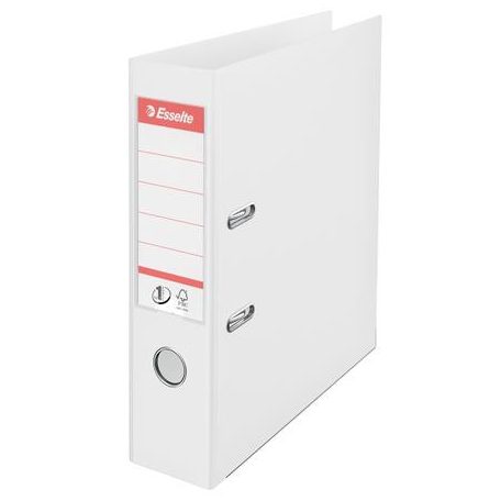 ESSELTE Iratrendező, 75 mm, A4, PP, élvédő sínnel, ESSELTE "Standard", Vivida fehér