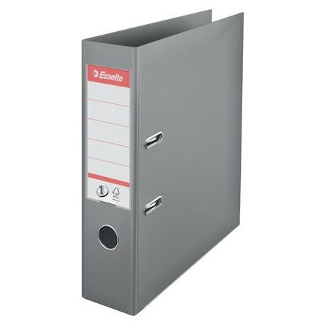 ESSELTE Iratrendező, 75 mm, A4, PP, élvédő sínnel, ESSELTE "Standard", szürke