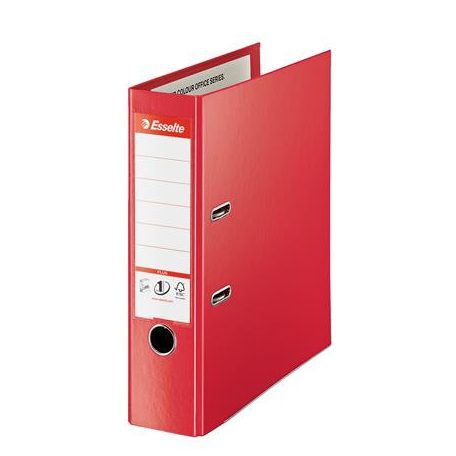 ESSELTE Iratrendező, 80 mm, A4, PP, élvédő sínnel, ESSELTE "Standard Plus", Vivida piros