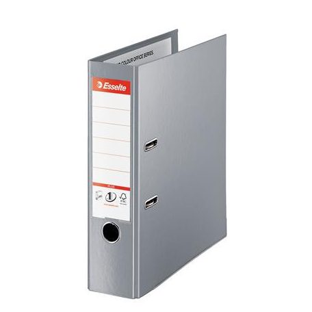 ESSELTE Iratrendező, 80 mm, A4, PP, élvédő sínnel, ESSELTE "Standard Plus", szürke