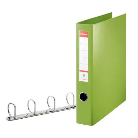 ESSELTE Gyűrűs könyv, 4 gyűrű, D alakú, 60 mm, A4 maxi, PP, ESSELTE "Jumbo Vivida", zöld