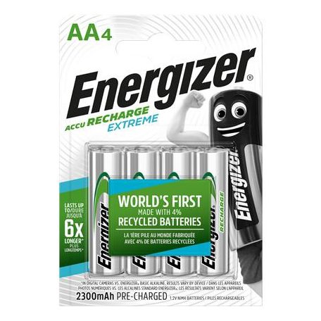 ENERGIZER Tölthető elem, AA ceruza, 4x2300 mAh, előtöltött, ENERGIZER "Extreme"