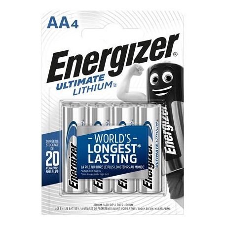 ENERGIZER Elem, AA ceruza, 4 db, Lítium, ENERGIZER "Ultimate Lithium"
