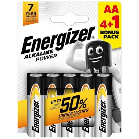 ENERGIZER Elem, AA ceruza, 4+1 db, ENERGIZER "Alkaline Power"