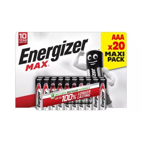 ENERGIZER Elem, AAA mikro, 20 db, ENERGIZER "Max"